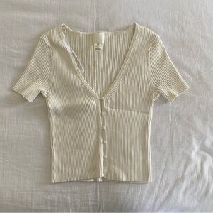 H&M button front knit top